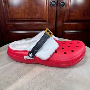 Crocs Classic Lined Santa Christmas Clogs Men’s Size 11 Red White Holiday NEW